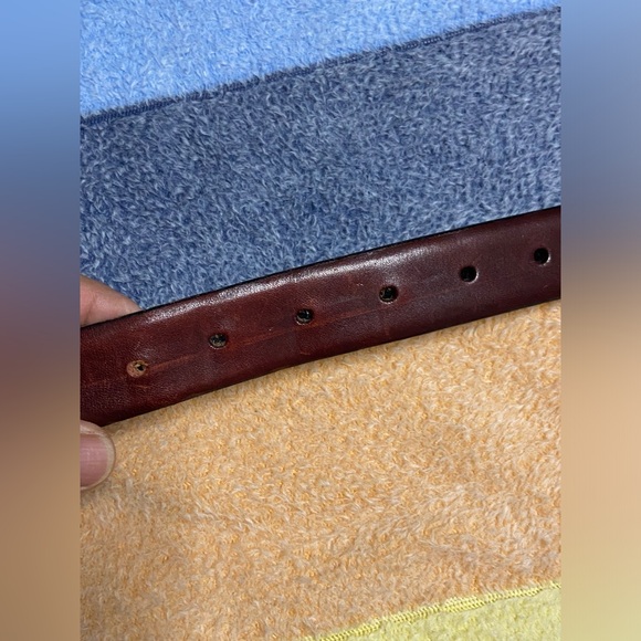 MEN’S WEARHOUSE Chestnut Brown Leather Belt - Picture 6 of 6